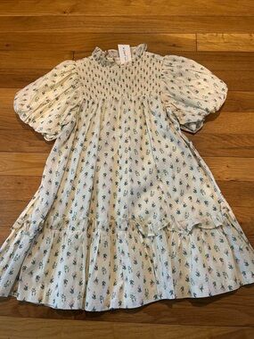 Janie & Jack Floral Smocked Puff Sleeve Dress NWT size 4
